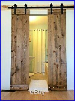 Double BARN DOORS-wood PLUS 6.6 ft sliding hardware! Rustic, antique, vintage, Farm