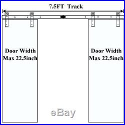 Double Barn Door 7.5FT Rails Set for Sliding Barn Door Roller Track Hardware Kit