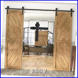 Double Barn Door Hardware Kit 5-18FT for Sliding 9FT Track Kit Double Door Kit