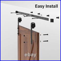 Double Barn Door Hardware Kit 5-18FT for Sliding 9FT Track Kit Double Door Kit