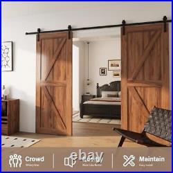 Double Barn Door Hardware Kit 5-18FT for Sliding 9FT Track Kit Double Door Kit