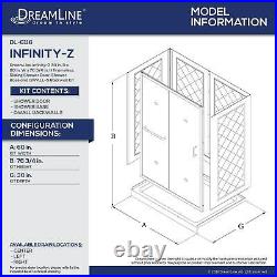 DreamLine 6116R-04FR Infinity-Z 30 Sliding Shower Door with Base, Backwalls
