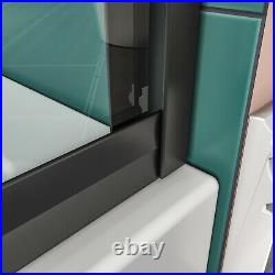 ELEGANT 48'' x 72 Bypass Sliding Shower Door Semi-Frameless Black hardware