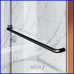ELEGANT 60'' x 57 Semi-Frameless Bypass Shower Tub Door Black hardware Finish