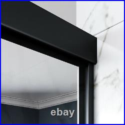 ELEGANT 60'' x 62 Semi-Frameless Sliding Shower Tub Door Bypass Black hardware