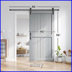 EaseLife 42in x 84in Sliding Barn Door with 7FT Barn Door Hardware Track Kit Inc