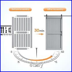 EaseLife 42in x 84in Sliding Barn Door with 7FT Barn Door Hardware Track Kit Inc