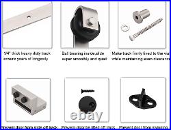 EaseLife 6 FT Heavy Duty Brushed Nickel Sliding Barn Door Hardware Track Kit, Mod