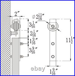 EaseLife 6 FT Heavy Duty Brushed Nickel Sliding Barn Door Hardware Track Kit, Mod