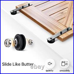 EaseLife 8 FT Double Door Sliding Barn Door Hardware Track KitStraight Pulley