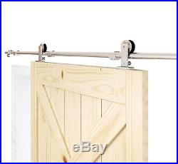 Easy install top mount stainless steel double sliding barn door track hardware