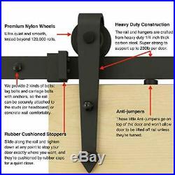 FaithLand 12FT Double Sliding Barn Door Hardware Track Kit for Wood Door Clos