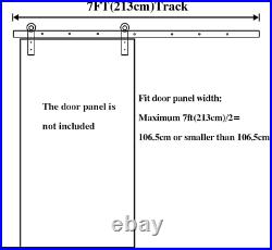 GIFSIN 7FT 213cm Sliding Barn Door Hardware Track Set Sliding Door Kit Closet
