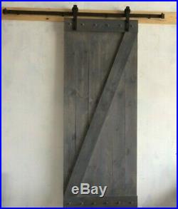 Gray BarnDoor PLUS 6.6ft sliding hardware kit! Rustic antique vintage farmhouse