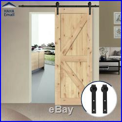 Hahaemall 6.6FT Sliding Barn Door Hardware Single Wood Door Track Hanger Kit New