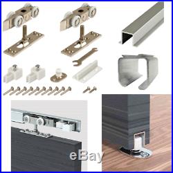 Hanging Sliding Wood Door & Closet Hardware Kit Rollers with Fixing Stoppers