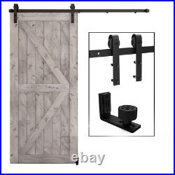 Heavy Duty Sturdy Sliding Barn Door Hardware Kit 4-12FT Track For Single/Double