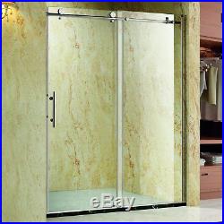 HomCom 48x76 Frameless Bath Sliding Shower Door Stainless Steel Hardware Glass