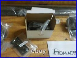 Homacer Black Rustic Single Track Bypass Sliding Barn Door Hardware Kit, for Two