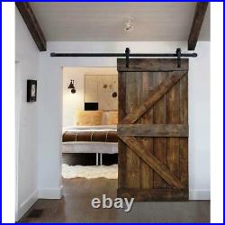 Interior Barn Door Slab Knotty Pine Wood Solid Core Rustic Planks Dark walnut