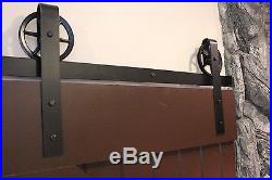 Interior Double Sliding Barn Wood Door Hardware Track Hanger Kit 5-16FT