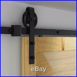 Interior Double Sliding Barn Wood Door Hardware Track Hanger Kit 5-16FT