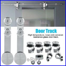 Interior Stainless Steel Glass Sliding Barn Door Track Shower Doors Hardware Set