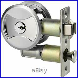 Keyed Pocket Sliding Door Lock CL4ENTR Matte Silver Hardware & Locks Tools Home