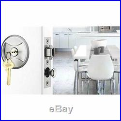 Keyed Pocket Sliding Door Lock CL4ENTR Matte Silver Hardware & Locks Tools Home