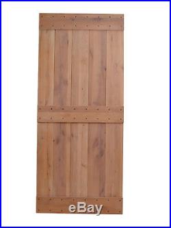 Knotty Alder Natural Primed Interior Barn Door with Sliding Hardware Track Set