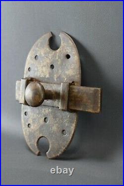 LARGE Antique Forged Iron Door Slide Latch Lock Bolt