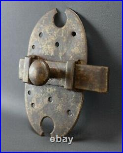 LARGE Antique Forged Iron Door Slide Latch Lock Bolt