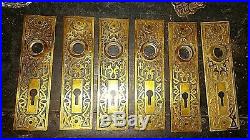 Lot Antique Door Knobs Plates Pocket Sliding Pulls Victorian Vintage Hardware