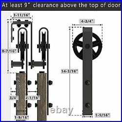 Low Ceiling Heavy Duty Sliding Barn Door Hardware Double Track Bypass 12FT