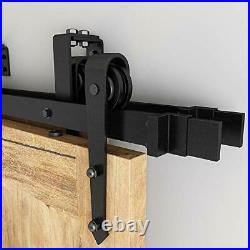 Low Ceiling Heavy Duty Sliding Barn Door Hardware Double Track Bypass 7.5FT
