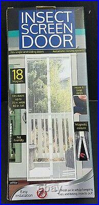 Magnetic Magic Mesh Hands-Free Screen Door with Magnets Home Campers Pets Bugs Out