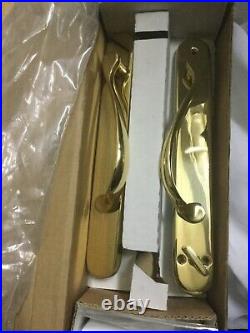 Marvin Old-Style Polished Brass Sliding Door Handles Lh Non-Keyed with Thumb Turn