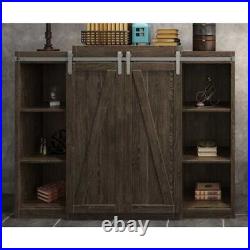Mini Satin Nickel Sliding Barn Door Hardware Kit for Furniture/Cabinet Doors