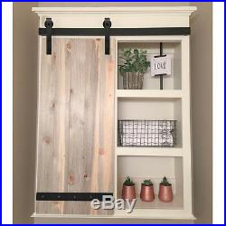 Mini Sliding Barn Door Hardware Black Steel For Cabinet Cupboard TV Stand Set