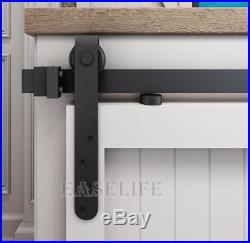 Mini Sliding Barn Door Hardware for Cabinet TV Stand kit (Mini J Shape Hanger)
