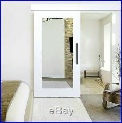 Mirrored MDF Sliding Barn Door with Mirror Insert + Frosted Design + Hardware