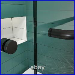 NORS Semi-Frameless 60 x62 Sliding Tub Shower Door Black Hardware Brushed Nickel