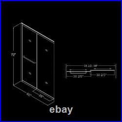 NORS Shower Door Black Hardware 58.5-60 x 72 Semi-Frameless Sliding Bypass