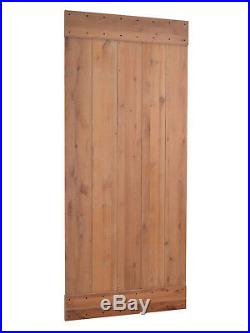 Natural Primed Knotty Alder Barn Door Wood with 6FT Sliding Hardware Track Set