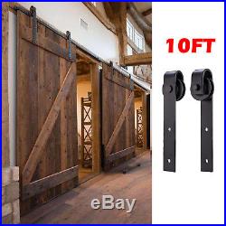 New 10FT Antique Country Steel Sliding Barn Wood Double Door Hardware Track Set