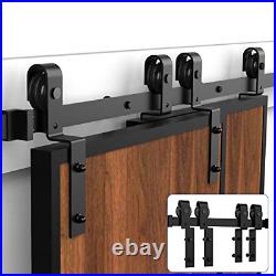 Orgerphy 6.6FT Bypass Sliding Barn Door Hardware Kit One-Piece Flat Track for
