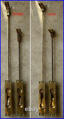 Pair Antique Vintage Bronze Double Door Flushbolt Sliding Slide Latch Lock Bolt