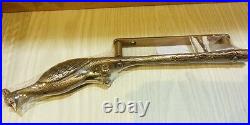 Pair Brass Door Handles PEACOCK Figurine Vintage Pull Hand Hardware Home Decor