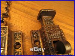 Pair Ivy Brass Plated French, Double Door Sliding Deadbolt Locks. Nice