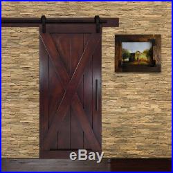 Pine Wood X Sliding Barn Door with Hardware + Walnut Stain Finished 32x84